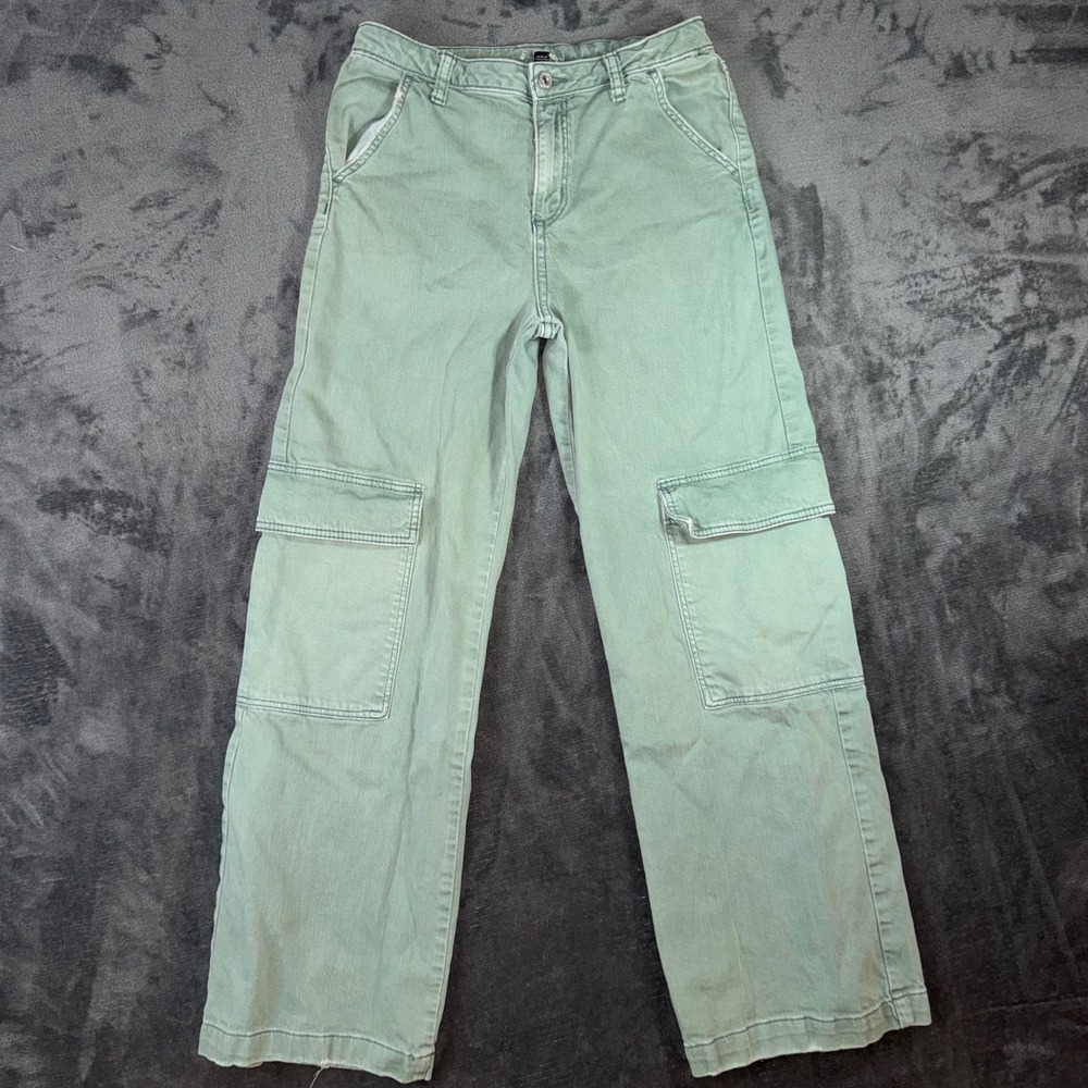Women's 14 Art Class Cargo Pants Green Excellent Wide Leg Utility Pockets